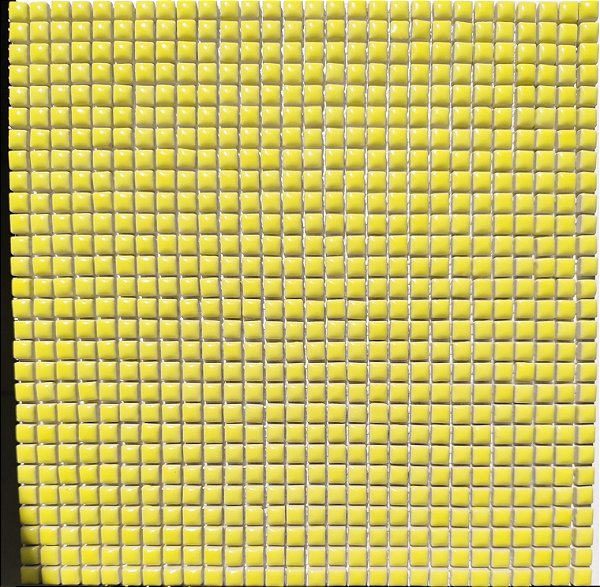 PASTILHA DE PORCELANA MINI 1X1 CM AMARELO CLARO PLACA 30X30CM