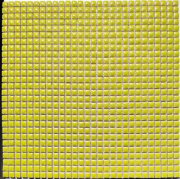 PASTILHA DE PORCELANA MINI 1X1 CM AMARELO MÉDIO BRILHANTE IDEAL PARA MOSAICO