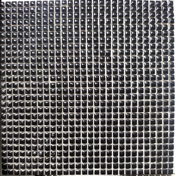 PASTILHA MINI 1X1 CM DE PORCELANA PRETO BRILHANTE IDEAL PARA MOSAICO