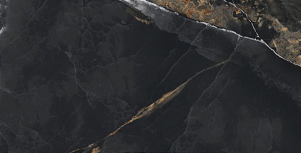 PORCELANATO CASTELLI GRAN ELTZ NERO LUX 70655 PRETO POLIDO 62X121CM