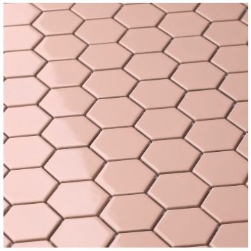 PASTILHA ROSA CLARO  HEXAGONAL SIXTIES ROSA BR - ROSA BEBE 5X5CM