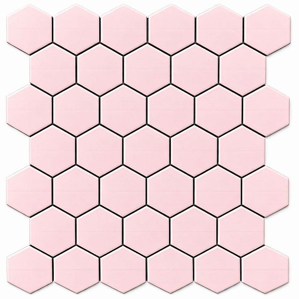 PASTILHA ROSA CLARO HEXAGONAL SIXTIES ROSA BR 5X5CM