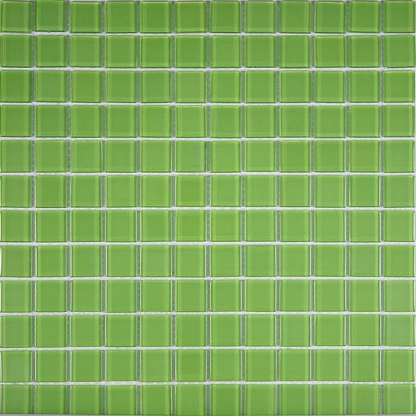 PASTILHA DE VIDRO CRISTAL GLASS 2,3X2,3 VERDE MAÇÃ CG20 PLACA 29,5X29,5CM