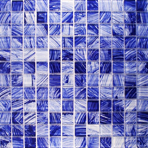 PASTILHA DE VIDRO CRISTAL GLASS SEDA AZUL ESCURO RAJADA CG30 2,3X2,3