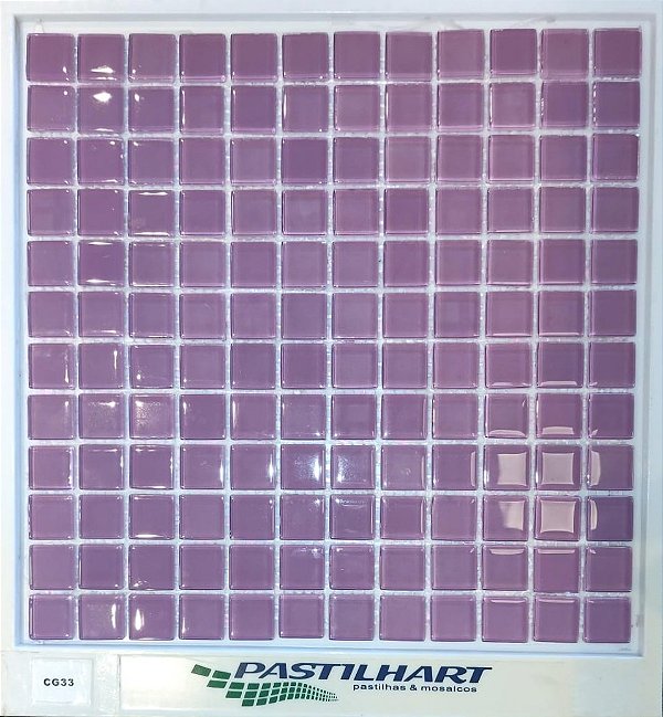 PASTILHA 2,3X2,3 DE VIDRO CRISTAL GLASS CEREJA CG33 PLACA 29,5X29,5CM