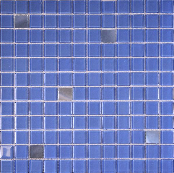 PASTILHA DE VIDRO CRISTAL GLASS ESPELHO E AZUL CG42-CG26 2,3X2,3