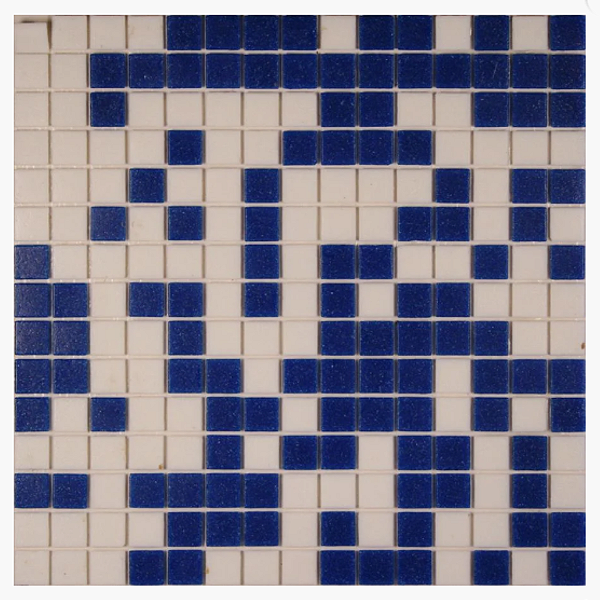 PASTILHA DE VIDRO 2X2 BLUE MIX AZUL E BRANCA K800 32,2X32,2cm