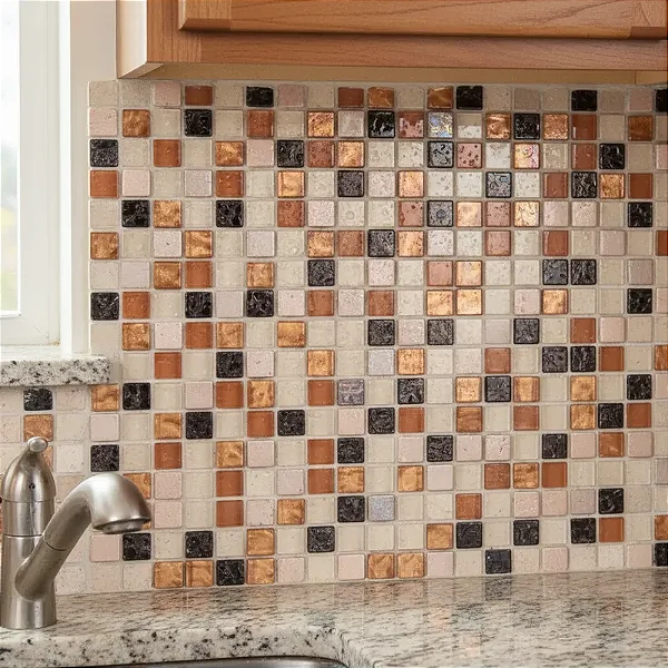 PASTILHA DE VIDRO E MÁRMORE ROMA 1,5X1,5 CM AF700 PLACA 30X30cm