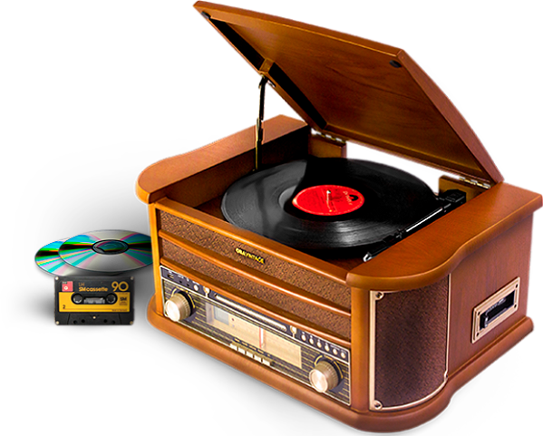 Vitrola Toca Discos, K7, CD, USB, FM e Bluetooth ObaVintage Bivolt Toca e Grava - Obabox