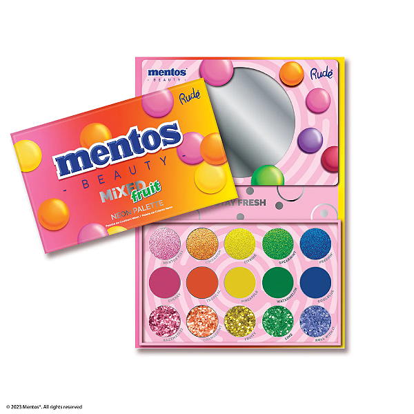 Paleta de Sombra Rude Cosmetics Mentos Mixed Fruit Neon Palette
