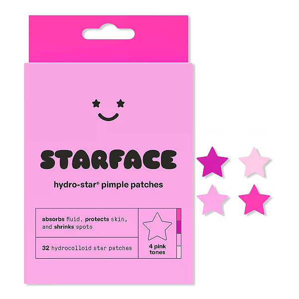 Refil Adesivos Hidrocolóides StarFace 32 Hydro-Star Pink Star Pimple Patches | Pink