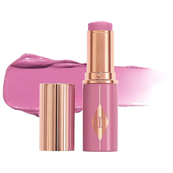 Blush em Stick Charlotte Tilbury Unreal Lip + Cheek Glow Blush Stick with Hyaluronic Acid | Cor: Pretty Glow