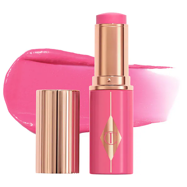 Blush em Stick Charlotte Tilbury Unreal Lip + Cheek Glow Blush Stick with Hyaluronic Acid | Cor: Pinky Glow