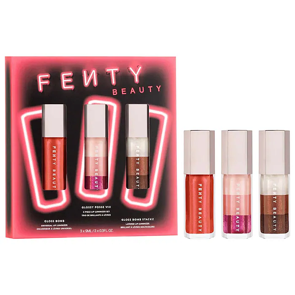Trio Gloss Labial Fenty Beauty Glossy Posse VIII 3-Piece Lip Luminizer Set | Edição Limitada