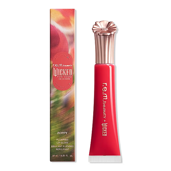 Gloss Labial R.e.m Beauty x Wicked: For Good Wicked Poppy Plumping Lip Gloss | Cor: Poppy Punch | EDIÇÃO LIMITADA