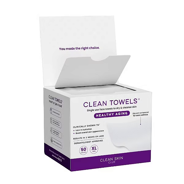 Toalha Facial Clean Skin Club Clean Towels Healthy Aging | XL - 50ct