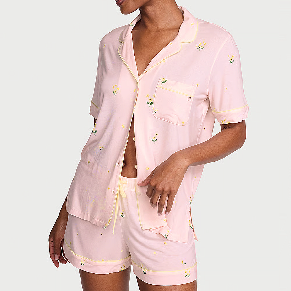 Pijama Curto Victoria's Secret SoSoft™ Modal Short Pajama Set TM PP | Cor: Ballet Pink Floral