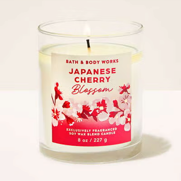 Vela Bath and Body Works Japanese Cherry Blossom Single Wick Candle