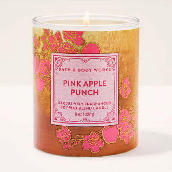 Vela Bath and Body Works Pink Apple Punch Single Wick Candle