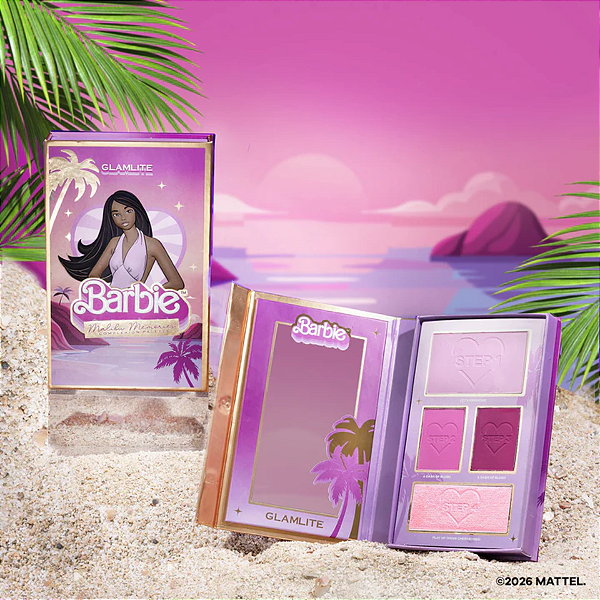Paleta Multifuncional Glamlite Barbie x Glamlite "Malibu Memories" (Purple) Complexion Kit | Malibu Memories