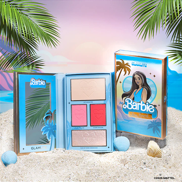 Paleta Multifuncional Glamlite Barbie x Glamlite "Sunkissed" (Blue) Complexion Kit | Sunkissed