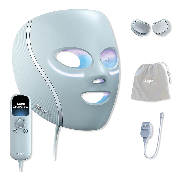 Máscara Facial de LED Shark Beauty CryoGlow Red Blue & Infrared iQLED Face Mask & Under Eye Cooling | Blue