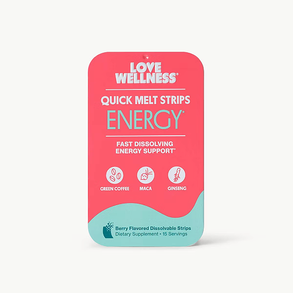Pastilhas Love Wellness Energy Quick Melt Strips Energy Support 15 unidades | Frutas Vermelhas