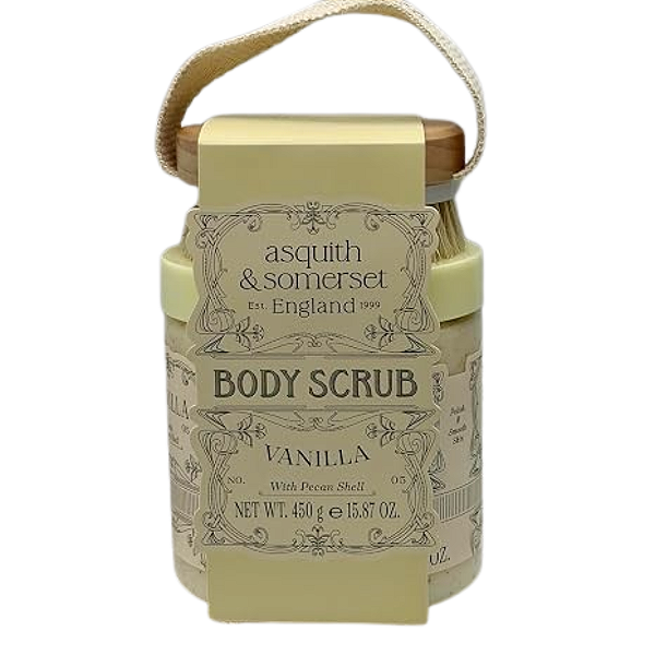 Esfoliante Corporal e Escova Corporal Asquith & Somerset Body Scrub No. 5 Vanilla with Pecan Shell with Brush 450g