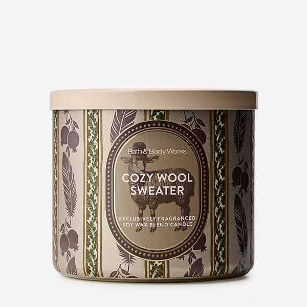 Vela Bath And Body Works Cozy Wool Sweater 3-Wick Candle