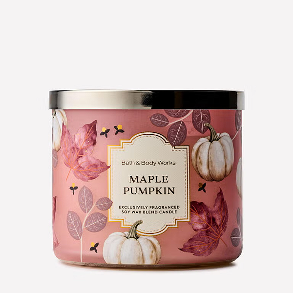 Vela Bath And Body Works Maple Pumpkin 3-Wick Candle