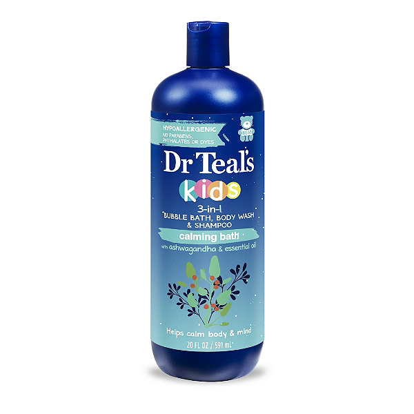 Sabonete Líquido Infantil 3 em 1 Dr Teal's Kids 3-in-1 Bubble Bath 591ml | Ashwagandha