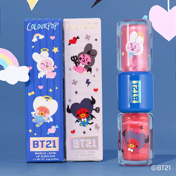 Gloss Labial Colourpop Sparkle + Swirl Lip Gloss Duo | Cor: Royal n' Tough | BT21