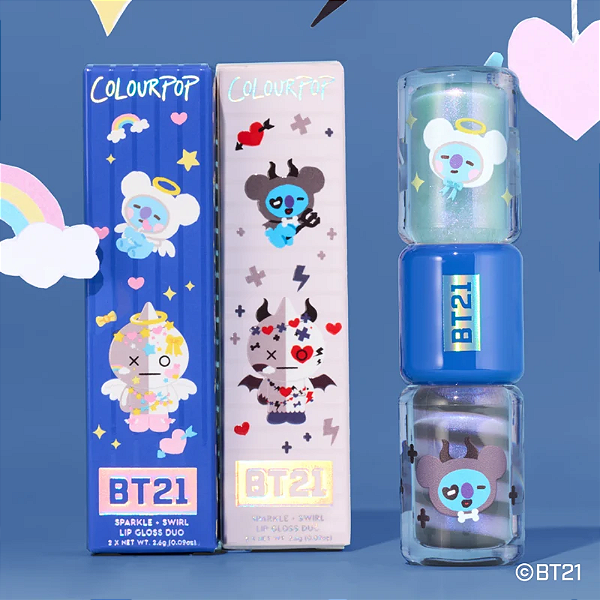 Gloss Labial Colourpop Sparkle + Swirl Lip Gloss Duo | Cor: Sleepy n’ Protective | BT21