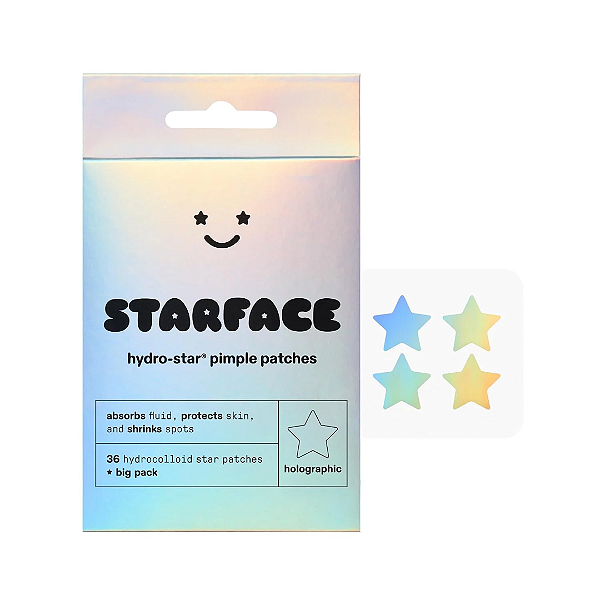 Refil Adesivo Hidrocolóide Starface Hydro-Star Holographic Hydrocolloid Star Pimple Patch | Holographic Hydrocolloid Stars