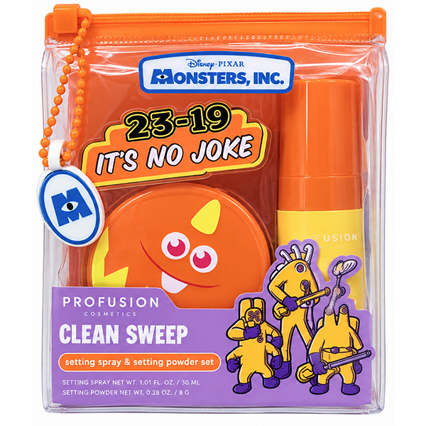 Kit Pó Compacto e Spray Fixador Profusion Cosmetics Monsters Inc Spray + Setting Powder Set | Clean Sweep