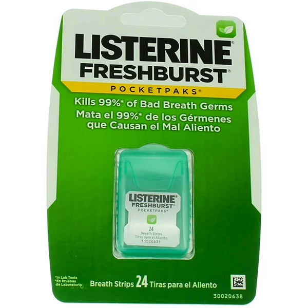Pastilhas Listerine Freshburst Pocketpaks Portable Breath Strips | Spearmint