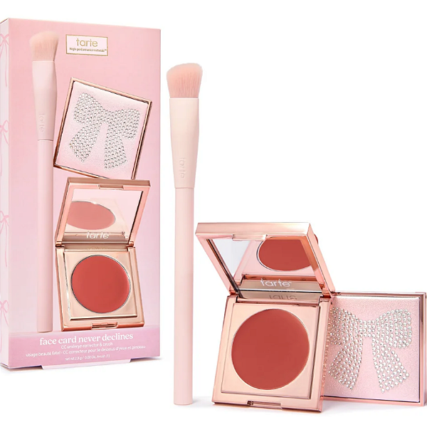 Kit Corretor de Cor e Pincel Tarte Face Card Never Declines CC Undereye & Brush | Red