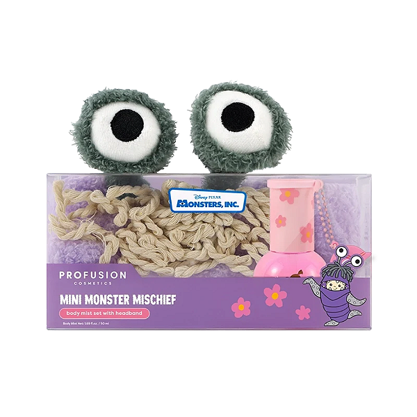 Kit Tiara e Fragrância Corporal Profusion Cosmetics Monsters Inc Body Mist Set With Headband | Mini Mischief