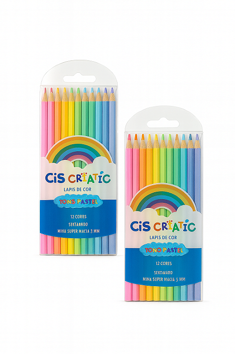 LÁPIS DE COR PASTEL - 12 CORES
