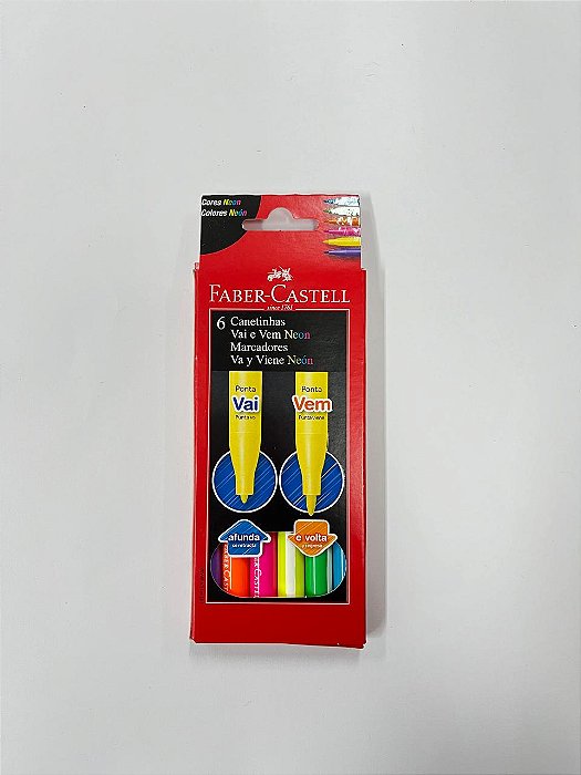 Canetinha vai e vem Neon c/ 6 Faber Castell