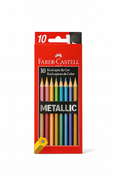 LÁPIS DE COR METÁLICO FABER CASTELL - 10 CORES
