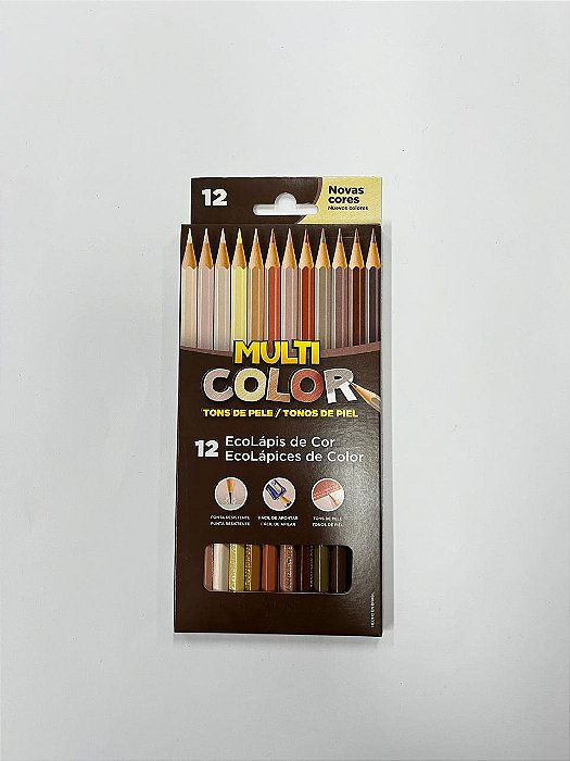Lápis de cor tons de pele c/12 da Multicolor