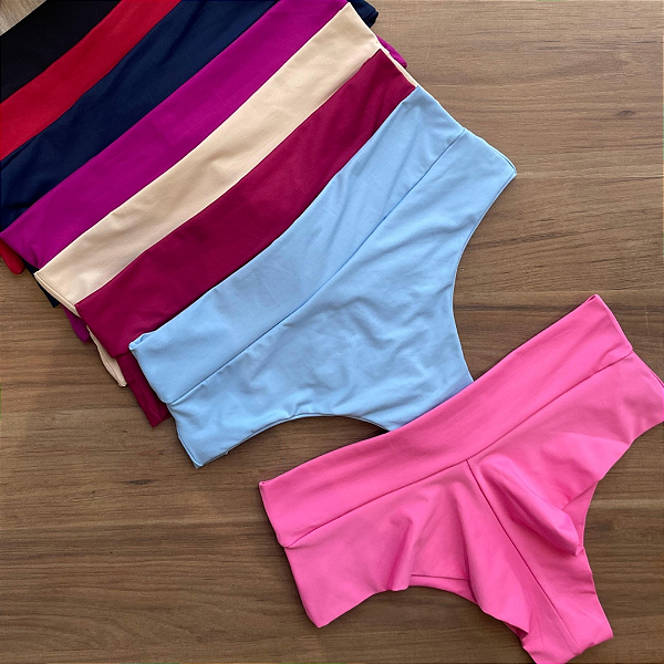 Calcinha básica em microfibra toda em tecido duplo
