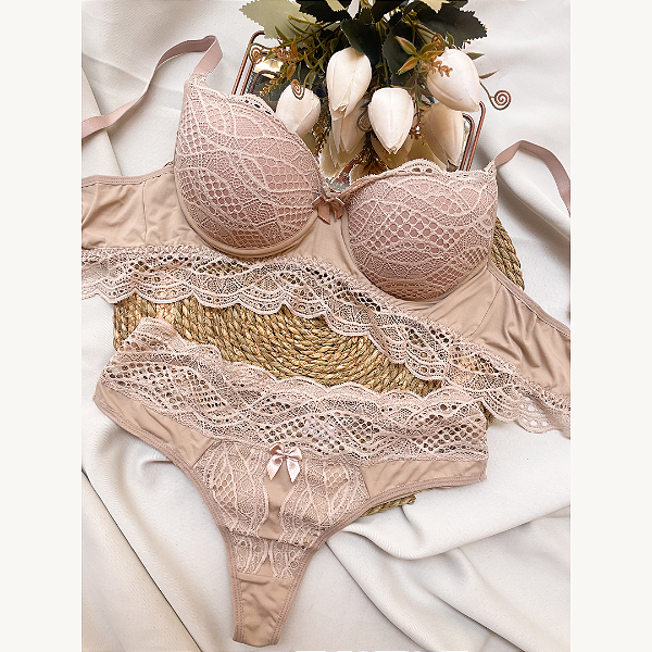 Conjunto bojo renda Marcia