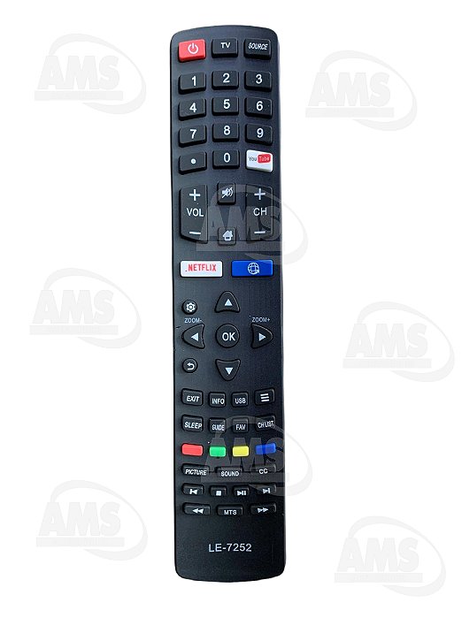 Controle Remoto TV LCD Philco Netflix/Smart/Youtube LE-7252 - AMS  ACESSÓRIOS - Controles Remotos, Cabos e Acessórios