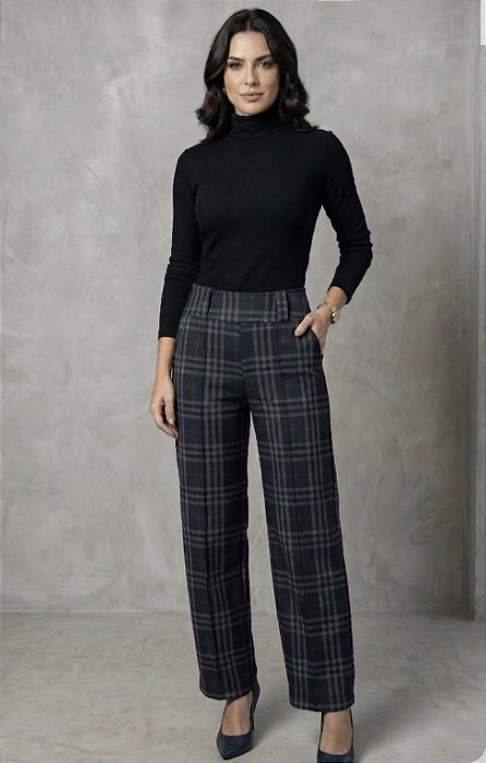 Calça Barrel Xadrez