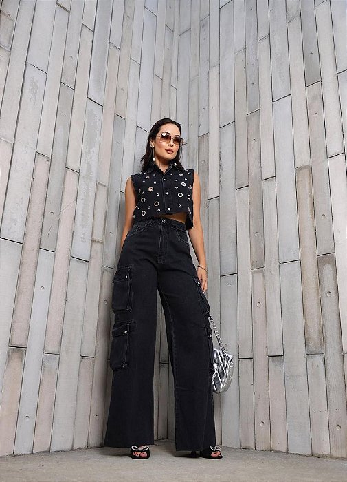 Calça Black Jeans Cargo