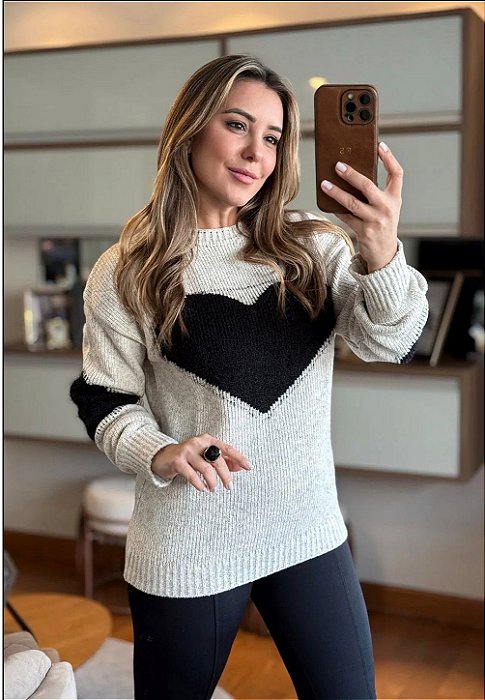 Blusa de Tricô Eloá Coração