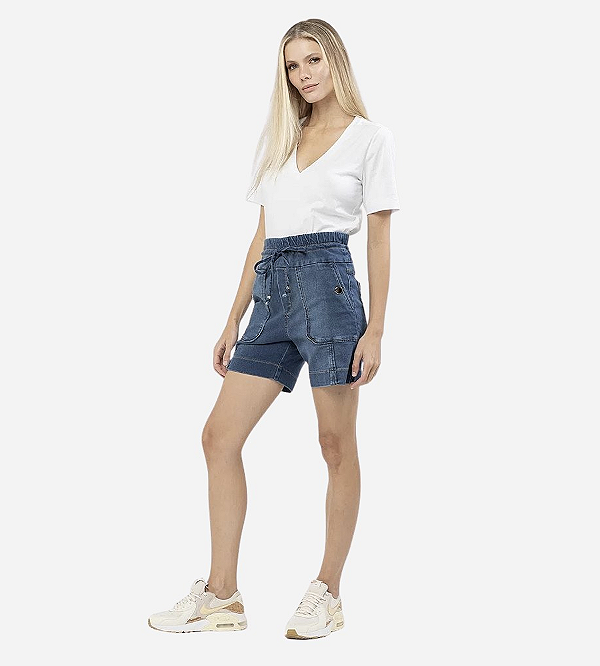 Bermuda Jogger Soraia em Malha Denim