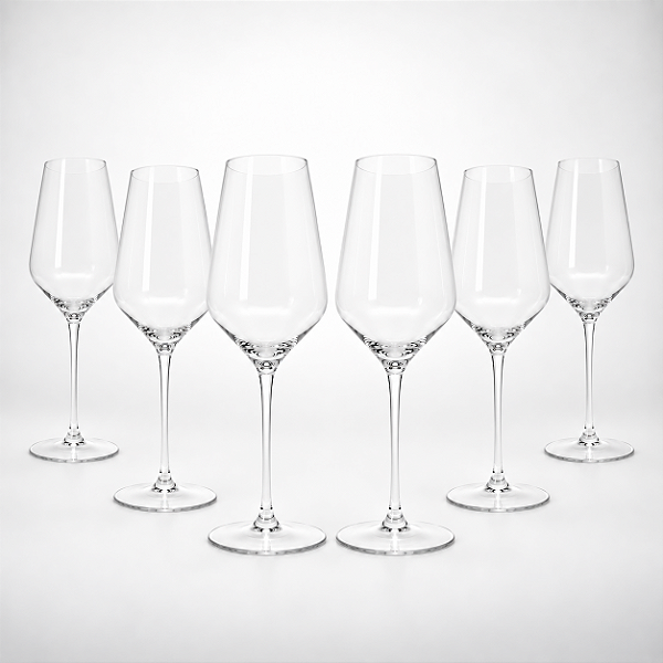Kit 06 Taças Valen Concept White 380ml - Ultraleve